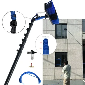 4.6m 15FT Aluminum Telescopic Cleaning Brush Set Eco Friendly Nylon for Window Groove Solar Panel Cleaning