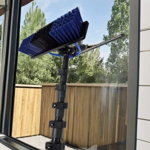 4.6m 7m 8.5m Aluminum Telescopic Window Glass Cleaner Brush Water Fed Poles Window Cleaning System With Scraper