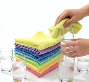40*40cm Square Kitchen Glass Cleaning Microfiber Dish Cloth 250GSM Reusable Eco Friendly Quick Dry High Quality Soft Rag