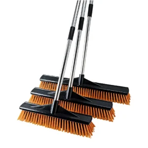 40 50 60cm Heavy Duty Broom with Telescopic Handle Stiff Bristle Outdoor Floor Scrub Brush for Patio Deck Garden Concrete Garage