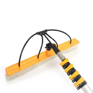 40 FT Telescopic Pole Adjustable Brush Head Solar Panels Cleaning Kit Tool Water Fed