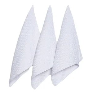 400GSM Sublimation 16*24 in Waffle Weave Hand Towel Customized Print 100% Polyester White Tea Towel Blank Kitchen Towels