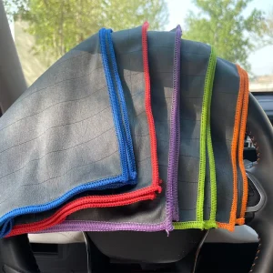 400GSM Ultra Absorbent Bamboo Charcoal Microfiber Car Towel for Glass Kitchen Dish Cleaning Streak Free Oil Repellent