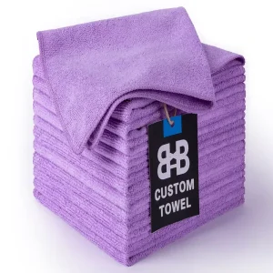 40×40 Colorful Custom Logo Design Remover Kitchen Towels Car Wash Cloth Rag Microfiber Cleaning Cloth