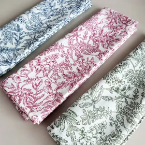 45*45cm Floral Printed 100% Cotton Square Cloth Napkin Quick Dry Home Comfort Kitchen Dish Tea Towel for Home Use