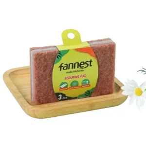 4665 3Pcs Polyester Fiber Scouring Pad Rectangle Kitchen Heavy Grease Cleaning Sponge Scrub Pad for Pot Pan Dish