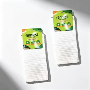 4691 2Pcs Lightweight White Polyester Microfiber Dish Cloth 30*30cm 25g Lint Free Super Absorbent Kitchen Cleaning Towel