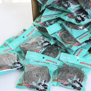 46g pc Individual Package Steel Wool Scrubber Stainless Steel Scouring Pad Heavy Duty Metal Scour for Tough Kitchen Cleaning