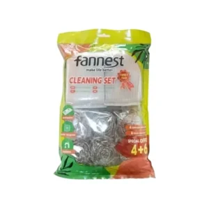 4736 10 Pcs Kitchen Cleaning Set 4 Sponge Scouring Pads + 6 Stainless Steel Wire Scourer Heavy Duty Cookware Grease Cleaning