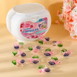 480g 5 IN1 Eco Friendly Laundry Detergent Pods Fast Dissolving Gel for Tough Stains Disposable Gentle Apparel