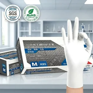 4Mil White Waterproof Reusable Powder Free Nitrile Gloves for Tattoo Beauty Makeup Household Cleaning
