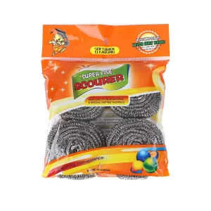 4pcs 20g Stainless Steel Scourer Steel Wool Scrubber Pad Pots Pans for Tough Kitchen Cleaning