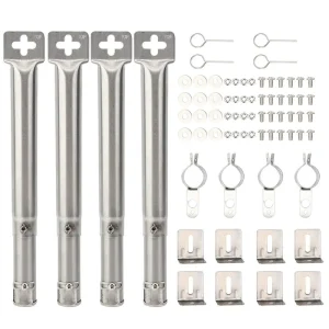 4pcs Adjustable Telescopic Stainless Steel Pipe Tube Burners Essential BBQ Grill Parts for Customizable Cooking Experience