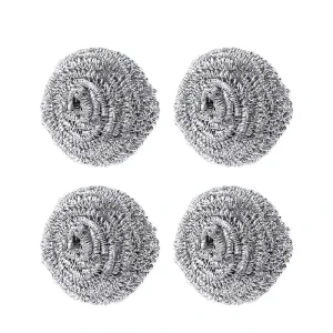 4pcs Extra Fine Steel Wool Scrubbers Flexible Stainless Steel Wool Scrubber Pads for Cleaning Dishes Pots Pans Sinks
