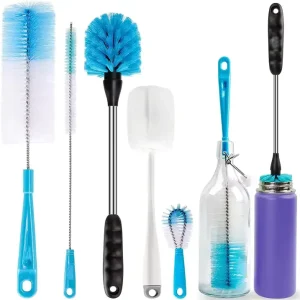 5 pack Eco-Friendly Nylon Bottle Brush Set with Long Handle for Straw and Narrow Neck Cleaning