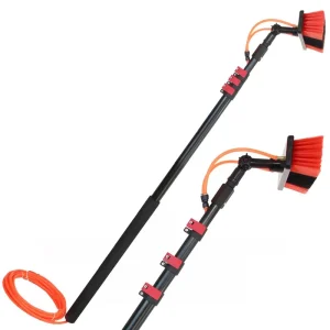 5.4m Solar Panel Telescopic 4 Section Water Flow Through Brush with 18ft Extendable Pole Eco Friendly Cleaning Tool for