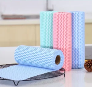 50 Pcs Custom Printed Kitchen Cleaning Towel Nonwoven Disposable Cloth Wipes with Wave Lines Soft and Absorbent Dish Cloth