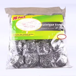 50G 24PCS Grade Stainless Steel Pot Scourer Heavy Duty Kitchen Scrubbing Cleaning Sponges Dishwashing Scouring Pads