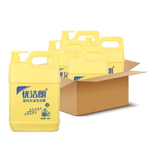 5KG Disposable Eco Friendly Catering Liquid Dishwashing Gel Lemon Scent Kitchen Cleaning Detergent 5% 15% Active Ingredients