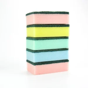 5PCS Dish Pan Pot Washing Scrub Sponge Kitchen Thick Scrubber Pad Cleaning Scouring Sponge Pads Scourer Sponges