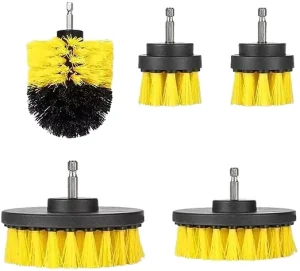 5Pcs Drill Brush Attachment Set Multi Size Power Scrubber Cleaning Brushes for Car Bathroom Kitchen Surface Stain Removal Tool