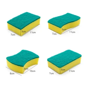 5Pcs/pack Customized Non-scratch Double-Side Dish Scrub Sponges for Kitchen Cleaning Scouring Pad