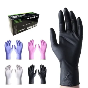 5mil 4mil Finger Texture Tattoo Gloves Pink Black Blue Custom Logo Powder Free 100% Nitrile Gloves