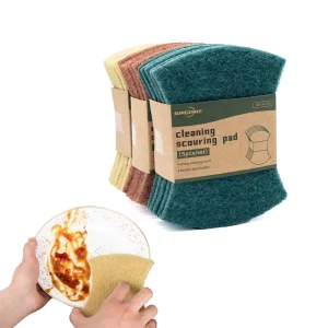5pcs Household Dish Scrubber Non Scratch Dishwashing Scouring Pad Kitchen Cleaning Sponges