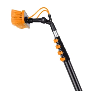 5section 3.6mm Aluminum Telescopic Window Cleaning Tool Kit Water Fed Pole Brush with Squeegee Soap Dispenser
