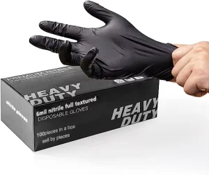 6 Mil Full Textured Nitrile Gloves Mechanical Heavy Duty Chemical Resistant repair Custom logo Disposable Nitrile Gloves
