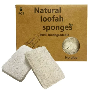6 Packs Eco Friendly Compostable Durable High Absorption Dish Sponge Loofah Kitchen Sponges & Scouring Pads