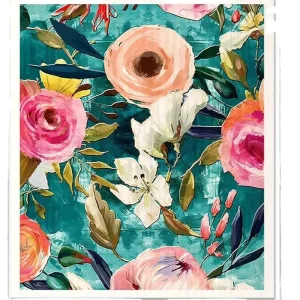 6 Packs Swedish Kitchen Dish Cloths Kitchen Dish Towels Reusable Paper Cotton With Flowers of Different Colors and Styles