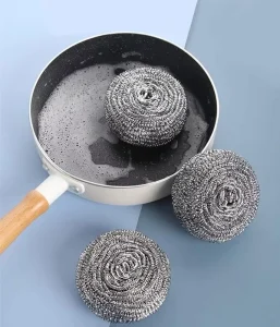 6 Piece Steel Wool Scrubbers Flexible Sponges & Scouring Pads for Efficient Cleaning of Dishes Pots Pans Grills Sinks