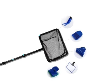 6 in 1 Eco Friendly Plastic Aquarium Cleaning Tools Net Fish Gravel Rake Algae Scraper Sponge Fork Brush