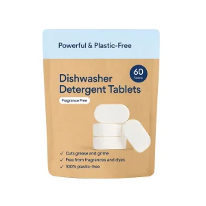 60 Count 100% Plastic-Free Unscented Eco Friendly Natural Sustainable Dishwashing Pods Dishwasher Detergent Tablets