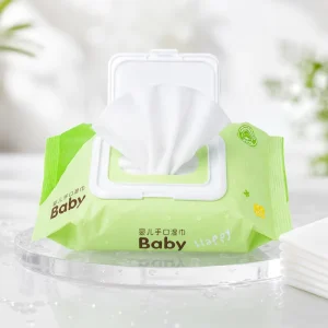 60 Pcs Packed Water Wipes Baby Wipes Private Label Biodegradable Plant Fiber Skincare Wet Tissues for Newborn