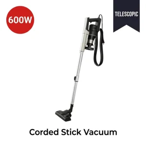 600W Corded Stick Vacuum Cleaner 2 in 1 Handheld Upright Bagless Cyclone Telescopic Tube Powerful Suction for Carpet Pet Hair