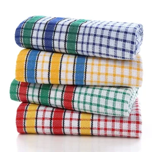 68*42cm Tea Towels Restaurant Cafe Supply Bar Mop Farmhouse Style Dish Rags Grid Patterned Rectangular Cotton Kitchen Towel