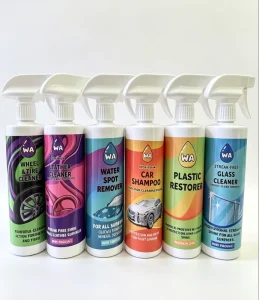 6PCS WA Car Detailing Kit All in One Car Cleaning Set High Foam Shampoo Wheel Glass Leather Plastic Water Spot Remover