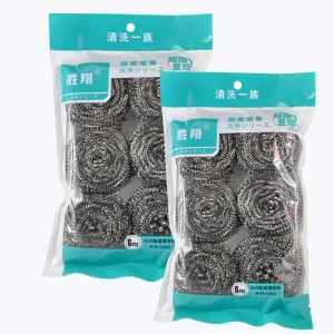 6pcs bag Steel Wool Scrubber Stainless Steel Scouring Pad Heavy Duty Metal Scour Sponge for Tough Kitchen Cleaning