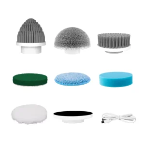 7 Replaceable Cordless Electric for Brush Heads 2 Speed IPX7 Waterproof 2600mAh Battery for Bathroom Shower Cleaning