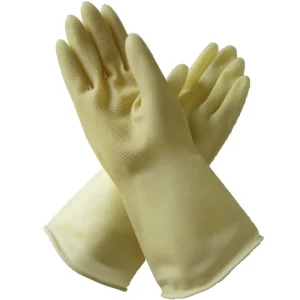 70g Cream Soft Reusable Rubber Latex Gloves Waterproof Kitchen Cleaning Household Gloves
