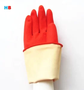 72g Red Flocklined Household Gloves Waterproof Latex Rubber for Kitchen Cleaning and Washing