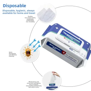 75% Alcohol Antiseptic Wipes Household Spunlace Material Bulk Individually Wrapped 80 Count Disposable Hygienic