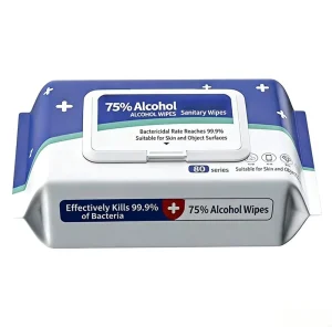 75% Alcohol Eco-Friendly Cotton Wet Wipes Antiseptic Disinfecting Cleaning Wipes Individually Wrapped for Home Travel Office Use