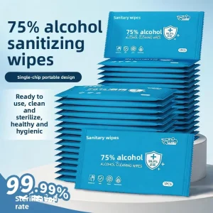 75% Alcohol Ethanol Chlorine Disposable Travel Size Wipes Individually Wrapped Single Piece Anti Corrosion Household Antiseptic