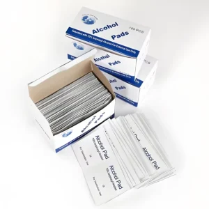 75% Alcohol Pads 100PCS Individually Wrapped Disposable Antiseptic Wipes for Medical Skin Device Disinfection