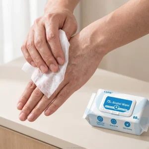 75% Alcohol Wipes 60pcs Eco-Friendly Antibacterial Cleaning Wipes High Quality Individually Wrapped