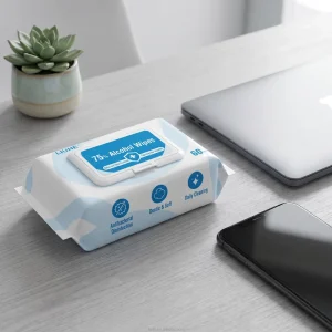 75% Alcohol Wipes 60pcs Eco Friendly Antibacterial Flushable Individually Wrapped High Quality Cleaning Wipes