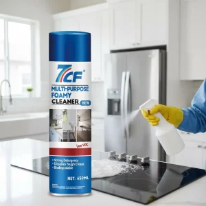 7CF 650ml Car Care Leather Interior Car Cleaner Multi Purpose Foam Cleaner Spray with Brush